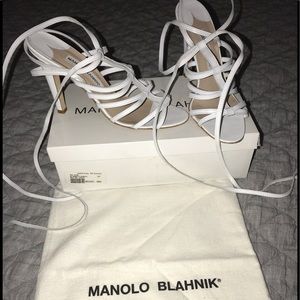 COPY - 🌷Manolo Blahnik white strappy heels.🌷